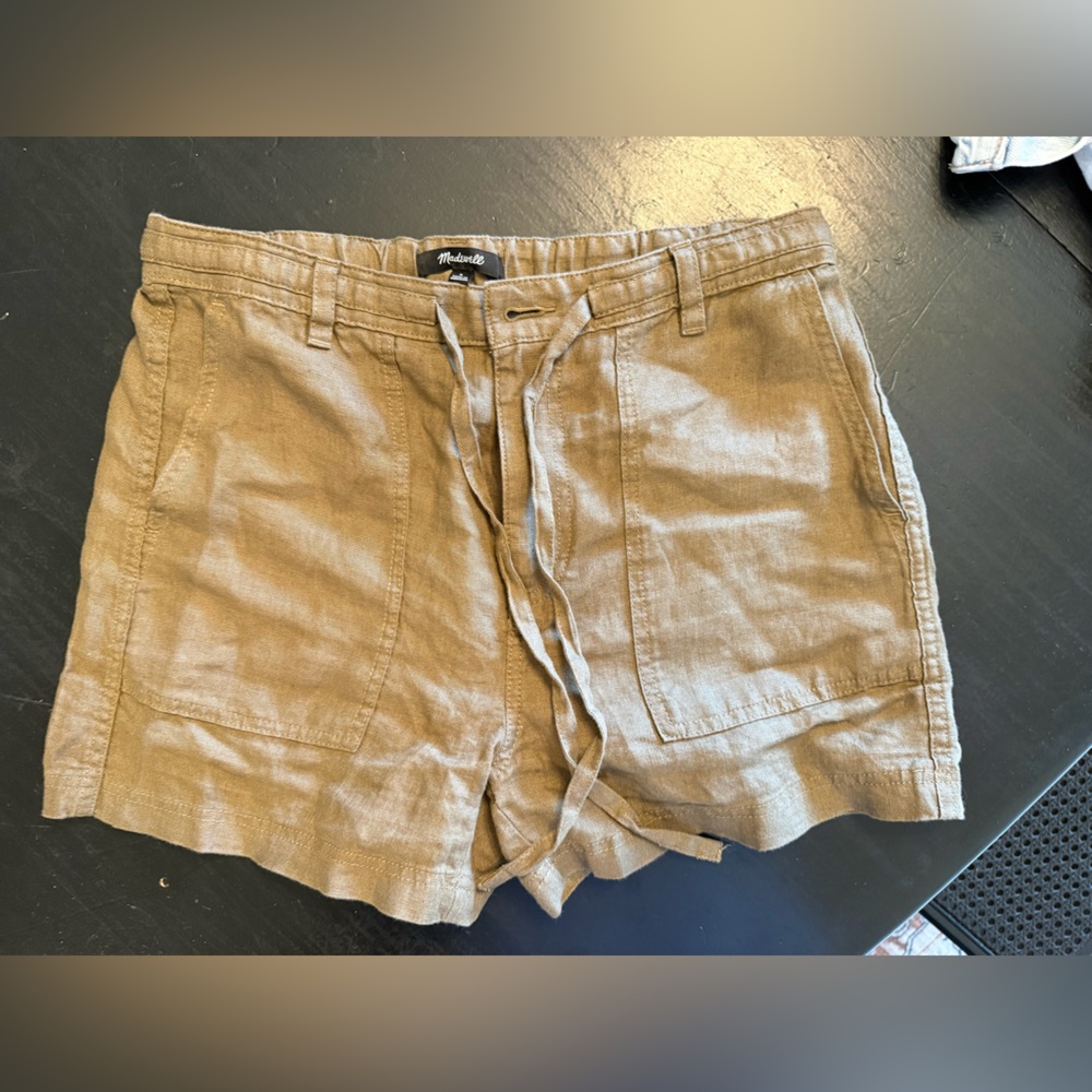 Madewell Olive Linen Shorts